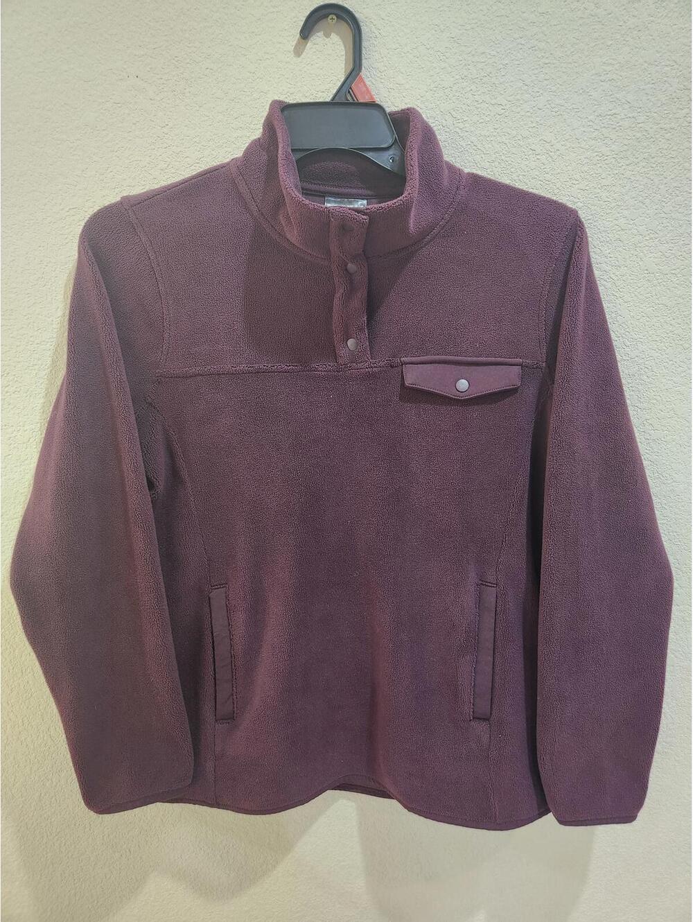 32 Degrees Size Small Women Snap Arctic Fleece Pullover Burgandy sweater